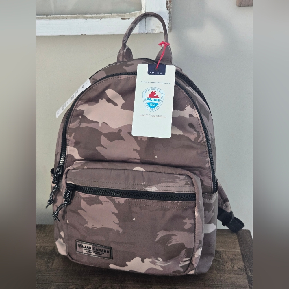 Pajar Canada Nylon Camo Backpack - Brand New With Tags!! Army Green & Beige